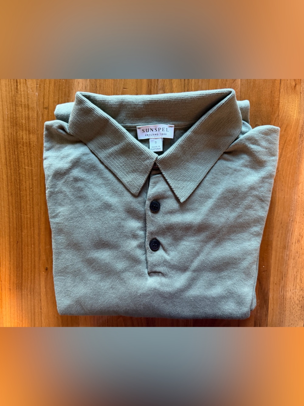 Sunspel sea island cotton long sleeve polo